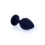 Korek analny silikonowy MyLove Toys czarny z diamentem średni 8 cm - 2