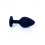 Korek analny silikonowy MyLove Toys czarny z diamentem średni 8 cm - 7