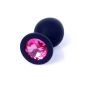 Korek analny silikonowy MyLove Toys czarny z diamentem średni 8 cm - 10