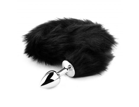 Korek analny z puszystym ogonem lisa HeavyFun czarny XL - 2