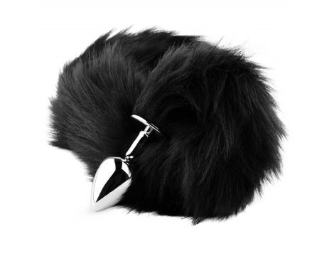Korek analny z puszystym ogonem lisa HeavyFun czarny XL - 5