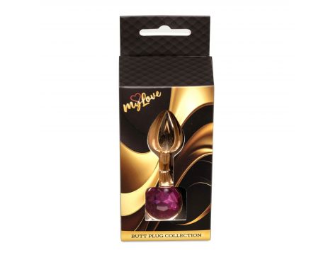 Stalowy korek analny z diamentem MyLove Toys różowy 7 cm - 3
