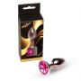 Stalowy korek analny z diamentem MyLove Toys różowy 7 cm - 2