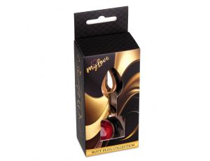 Biżuteria analna stalowa z diamentem MyLove Toys czerwona 7 cm
