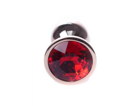 Biżuteria analna stalowa z diamentem MyLove Toys czerwona 7 cm - 2
