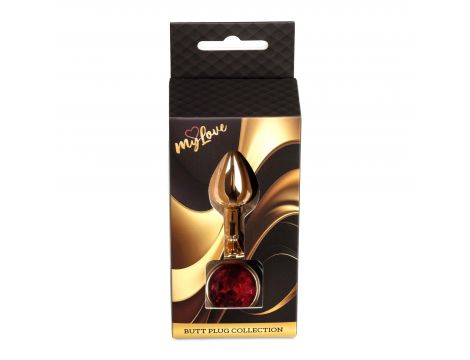 Biżuteria analna stalowa z diamentem MyLove Toys czerwona 7 cm - 10
