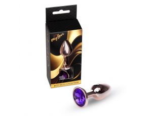 Korek analny stalowy z diamentem MyLove Toys fioletowy 7 cm