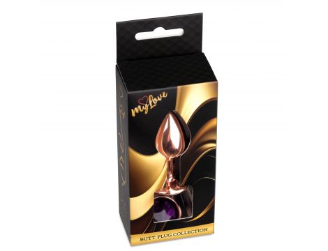 Korek analny stalowy z diamentem MyLove Toys fioletowy 7 cm - 4
