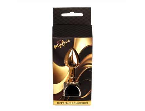Korek analny stalowy z diamentem MyLove Toys czarny 7 cm - 2