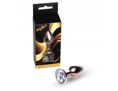 Biżuteria analna stalowa z diamentem MyLove Toys czerwone złoto 7 cm