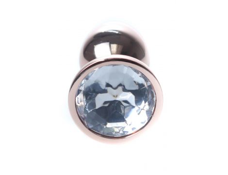 Biżuteria analna stalowa z diamentem MyLove Toys czerwone złoto 7 cm - 4
