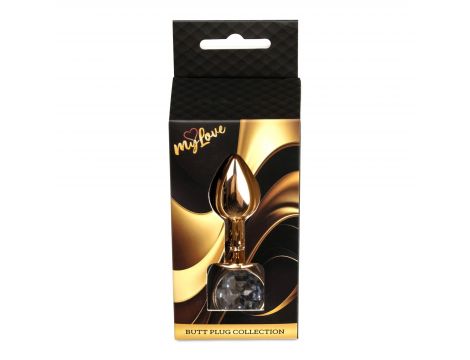Biżuteria analna stalowa z diamentem MyLove Toys czerwone złoto 7 cm - 2
