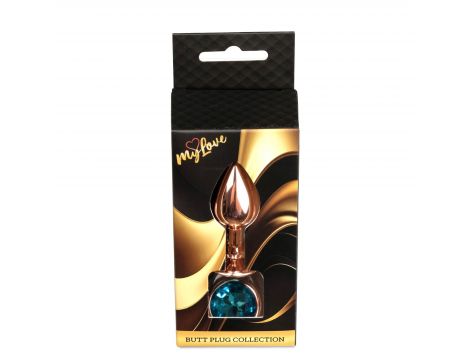 Biżuteria analna stalowa z diamentem MyLove Toys jasnoniebieska 7 cm - 2