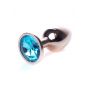 Biżuteria analna stalowa z diamentem MyLove Toys jasnoniebieska 7 cm - 6
