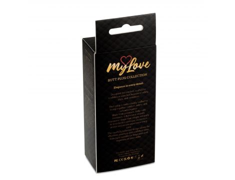 Stalowy korek analny z diamentem MyLove Toys granatowy 7 cm - 8