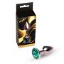 Korek analny stalowy MyLove Toys zielony z diamentem 7 cm - 5
