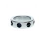 Pierścień-Metal Cock Ring with Black Diamonds Medium - 4
