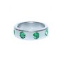 Pierścień-Metal Cock Ring with Green Diamonds Large - 2
