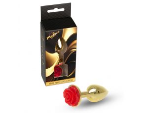 Biżuteria analna złota z czerwoną różą MyLove Toys 7 cm