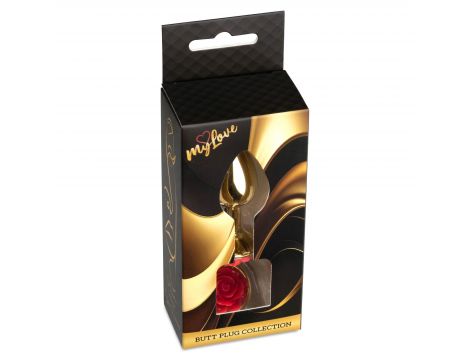 Biżuteria analna złota z czerwoną różą MyLove Toys 7 cm - 6