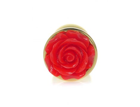 Biżuteria analna złota z czerwoną różą MyLove Toys 7 cm - 2