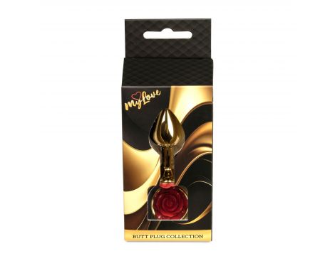 Biżuteria analna złota z czerwoną różą MyLove Toys 7 cm - 5