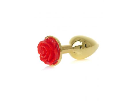 Biżuteria analna złota z czerwoną różą MyLove Toys 7 cm - 3