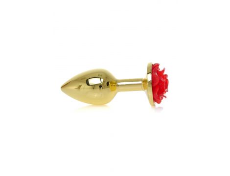 Biżuteria analna złota z czerwoną różą MyLove Toys 7 cm - 4