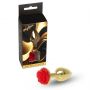 Biżuteria analna złota z czerwoną różą MyLove Toys 7 cm - 2