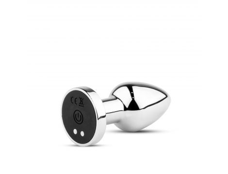 Metalowy korek analny wibrujący z pilotem B Series HeavyFun USB - 4