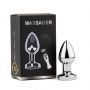 Metalowy korek analny wibrujący z pilotem B Series HeavyFun USB - 4