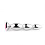 Długi metalowy korek analny z różowym kryształem HeavyFun 13,5 cm - 5