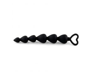 Kule analne silikonowe HeavyFun czarne serce 17 cm