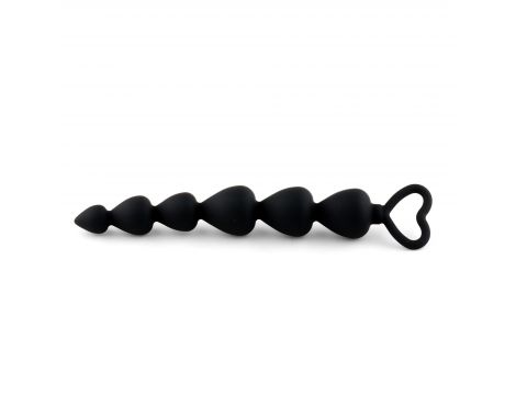Kule analne silikonowe HeavyFun czarne serce 17 cm