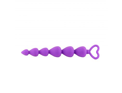 Kule analne silikonowe fioletowe HeavyFun z serduszkiem 17 cm - 2