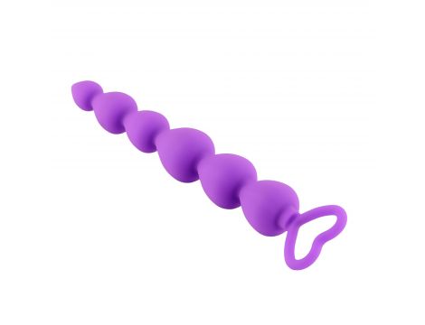 Kule analne silikonowe fioletowe HeavyFun z serduszkiem 17 cm - 3