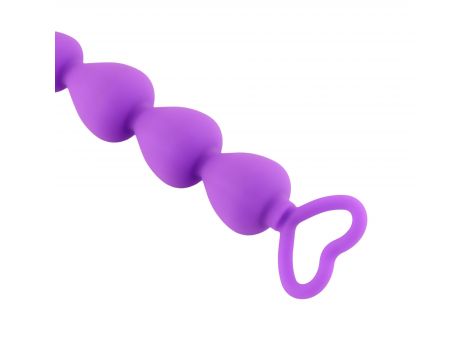 Kule analne silikonowe fioletowe HeavyFun z serduszkiem 17 cm - 4