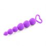 Kule analne silikonowe fioletowe HeavyFun z serduszkiem 17 cm - 2