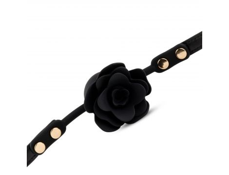Knebel silikonowy Black Rose z różą i kanałem 4,2 cm - 3
