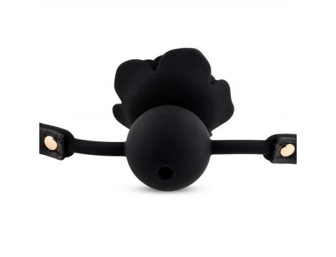 Knebel silikonowy Black Rose z różą i kanałem 4,2 cm - 6
