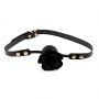 Knebel silikonowy Black Rose z różą i kanałem 4,2 cm - 3