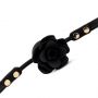 Knebel silikonowy Black Rose z różą i kanałem 4,2 cm - 4