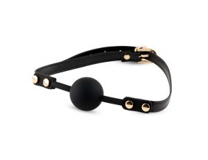 Knebel kulkowy silikonowy 4 cm regulowany czarny HeavyFun