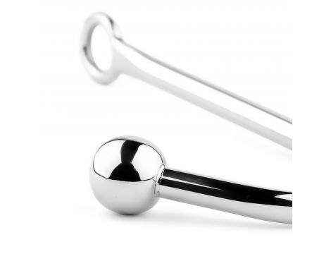 Stalowy hak analny HeavyFun z kulką 3,2 cm 24 cm - 3