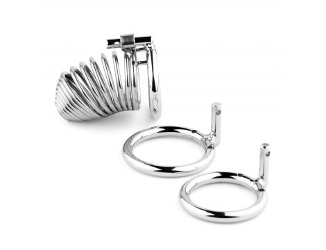 Stalowa spiralna klatka na penisa B Series HeavyFun 7,7 cm - 8
