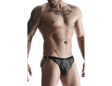 Jockstrap męski wetlook z otwartym tyłem Regnes Fetish Planet czarny S - 5