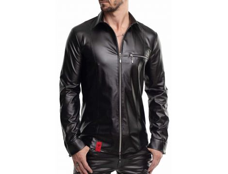 Koszula wetlook Regnes Fetish Planet RMPasquale001 czarna XL - 2