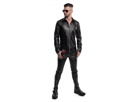Koszula wetlook Regnes Fetish Planet RMPasquale001 czarna XL - 5