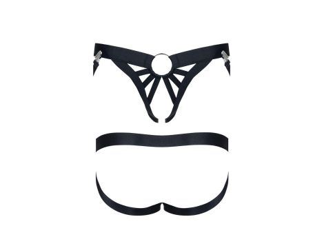 męski komplet z gumy: t-shirt z ozdobami z tyłu i przodu, figi z otwartym tyłem S/M - 10
