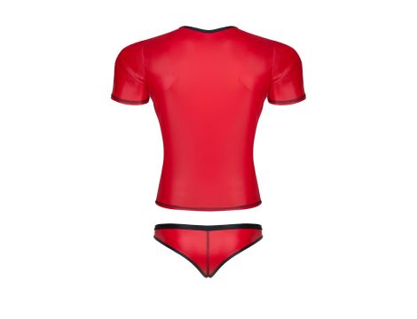 męski komplet z wetlooka: t-shirt w serek, figi typu brazyliany M - 5